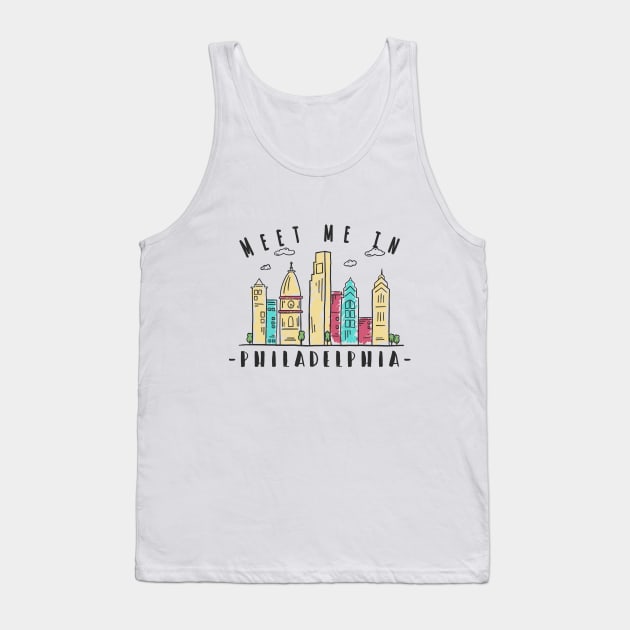 Colorful Philadelphia USA Skyline Tank Top by LR_Collections